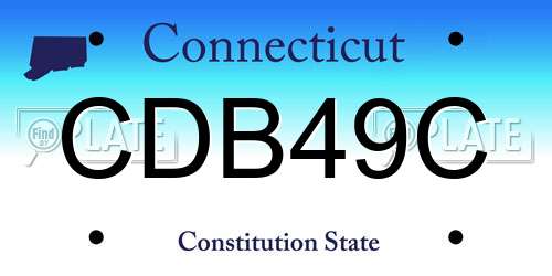 CDB49C Connecticut License Plate