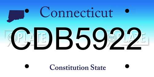 CDB5922 Connecticut License Plate