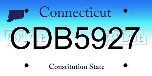 CDB5927 Connecticut License Plate