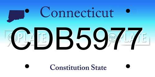 CDB5977 Connecticut License Plate