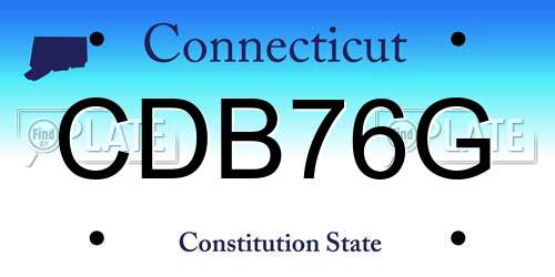 CDB76G Connecticut License Plate