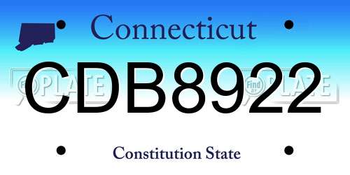 CDB8922 Connecticut License Plate
