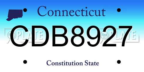 CDB8927 Connecticut License Plate