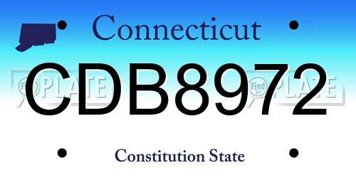 CDB8972 Connecticut License Plate