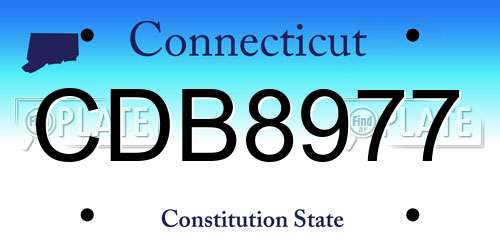 CDB8977 Connecticut License Plate