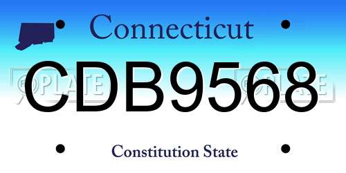 CDB9568 Connecticut License Plate