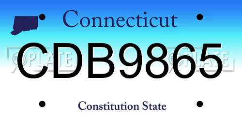 CDB9865 Connecticut License Plate