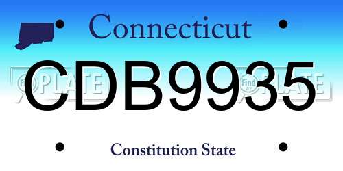 CDB9935 Connecticut License Plate