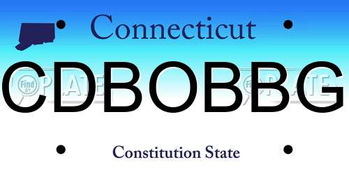 CDBOBBG Connecticut License Plate