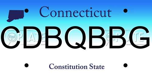 CDBQBBG Connecticut License Plate