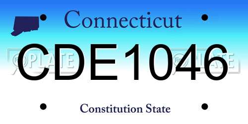 CDE1046 Connecticut License Plate