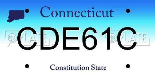 CDE61C Connecticut License Plate