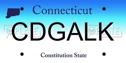 CDGALK Connecticut License Plate