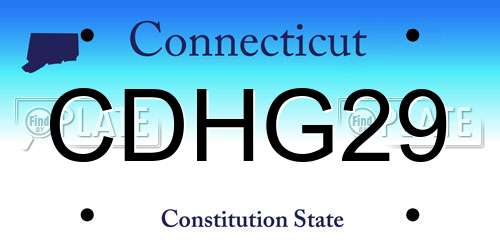 CDHG29 Connecticut License Plate