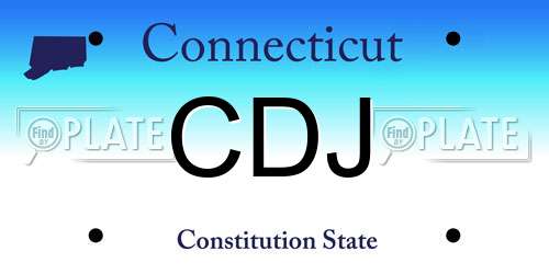 CDJ Connecticut License Plate