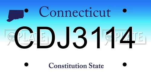 CDJ3114 Connecticut License Plate