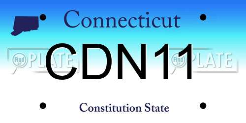 CDN11 Connecticut License Plate