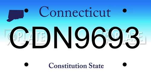 CDN9693 Connecticut License Plate
