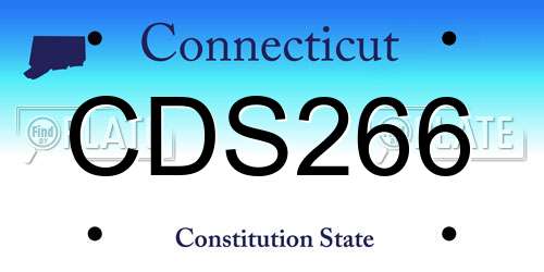 CDS266 Connecticut License Plate