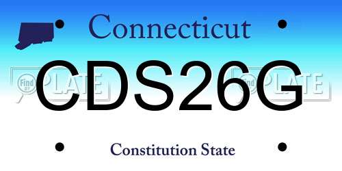 CDS26G Connecticut License Plate