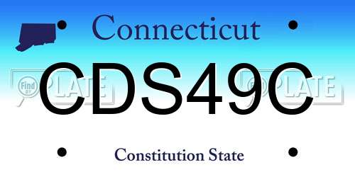 CDS49C Connecticut License Plate