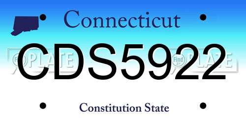CDS5922 Connecticut License Plate