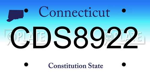 CDS8922 Connecticut License Plate