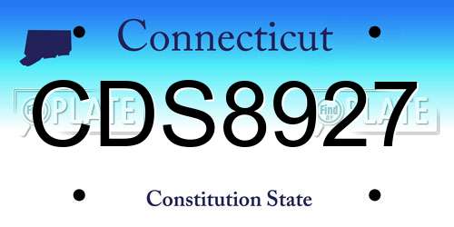 CDS8927 Connecticut License Plate