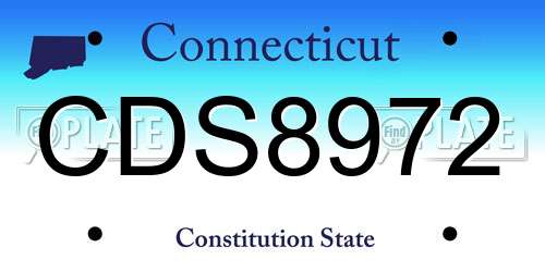 CDS8972 Connecticut License Plate