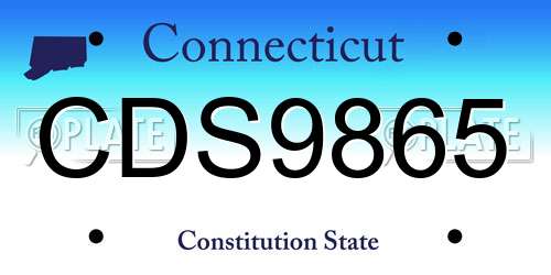 CDS9865 Connecticut License Plate