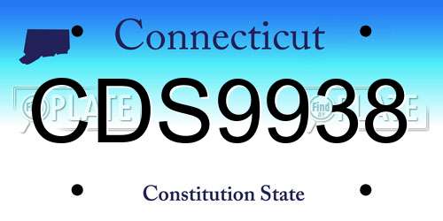 CDS9938 Connecticut License Plate