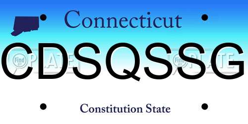 CDSQSSG Connecticut License Plate