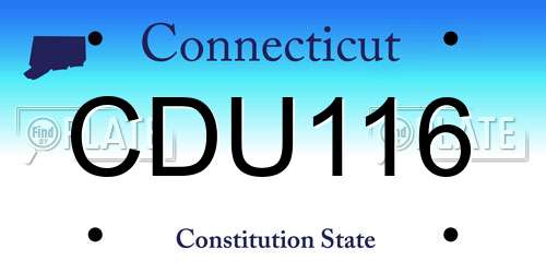 CDU116 Connecticut License Plate