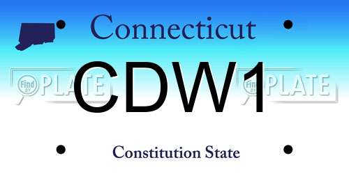 CDW1 Connecticut License Plate