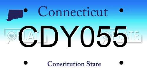 CDY055 Connecticut License Plate