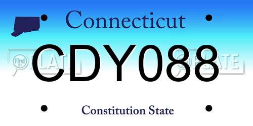 CDY088 Connecticut License Plate