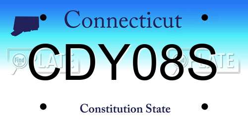 CDY08S Connecticut License Plate