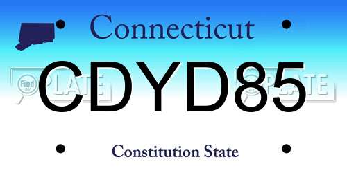 CDYD85 Connecticut License Plate