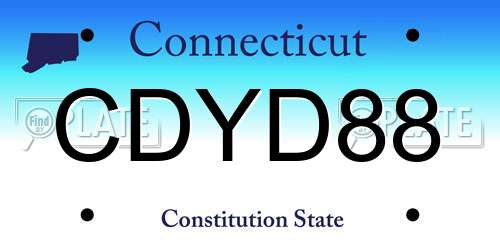 CDYD88 Connecticut License Plate