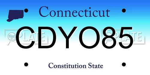 CDYO85 Connecticut License Plate