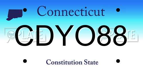 CDYO88 Connecticut License Plate