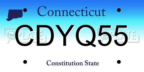 CDYQ55 Connecticut License Plate