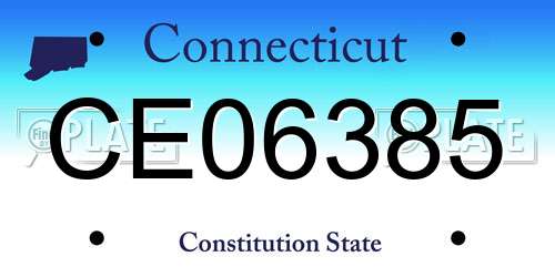 CE06385 Connecticut License Plate
