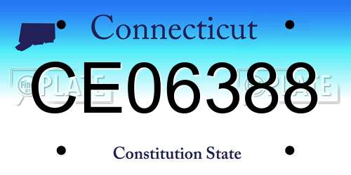 CE06388 Connecticut License Plate