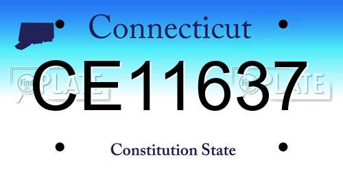 CE11637 Connecticut License Plate