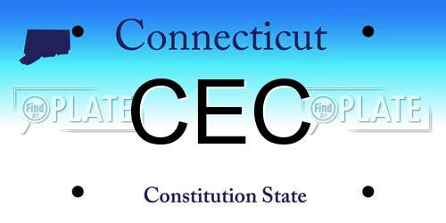 CEC Connecticut License Plate