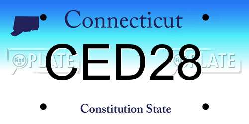 CED28 Connecticut License Plate