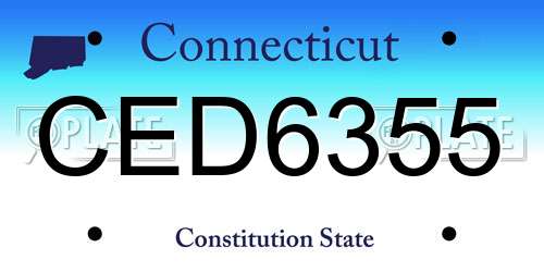 CED6355 Connecticut License Plate