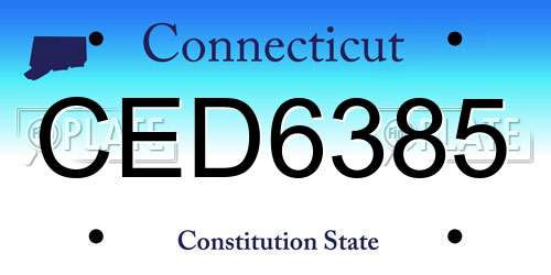 CED6385 Connecticut License Plate