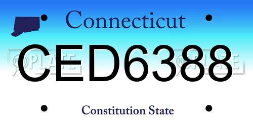 CED6388 Connecticut License Plate